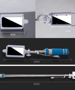 Mini Handheld Tripod Monopod Extendable Selfie Stick with Mirrors