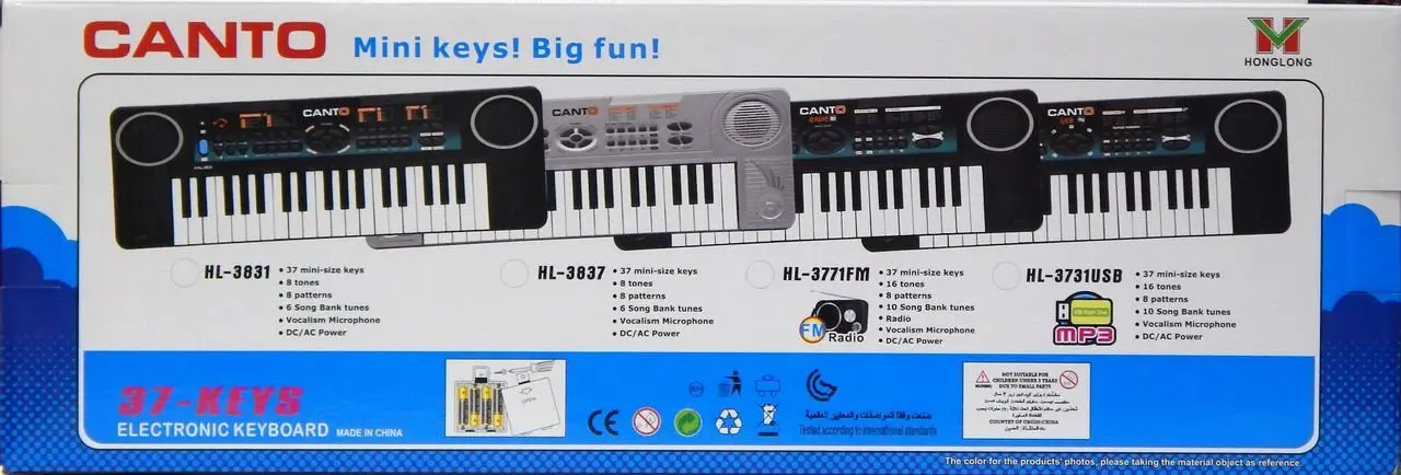 Canto 37-Keys Electronic Keyboard Piano USB