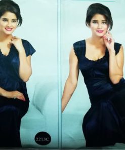 2 Pcs Silk Night Wear For Girls – 2213 Dark Blue