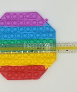 Diagonal Shape Multicolored Silicone Antistress Pop It Toy Size