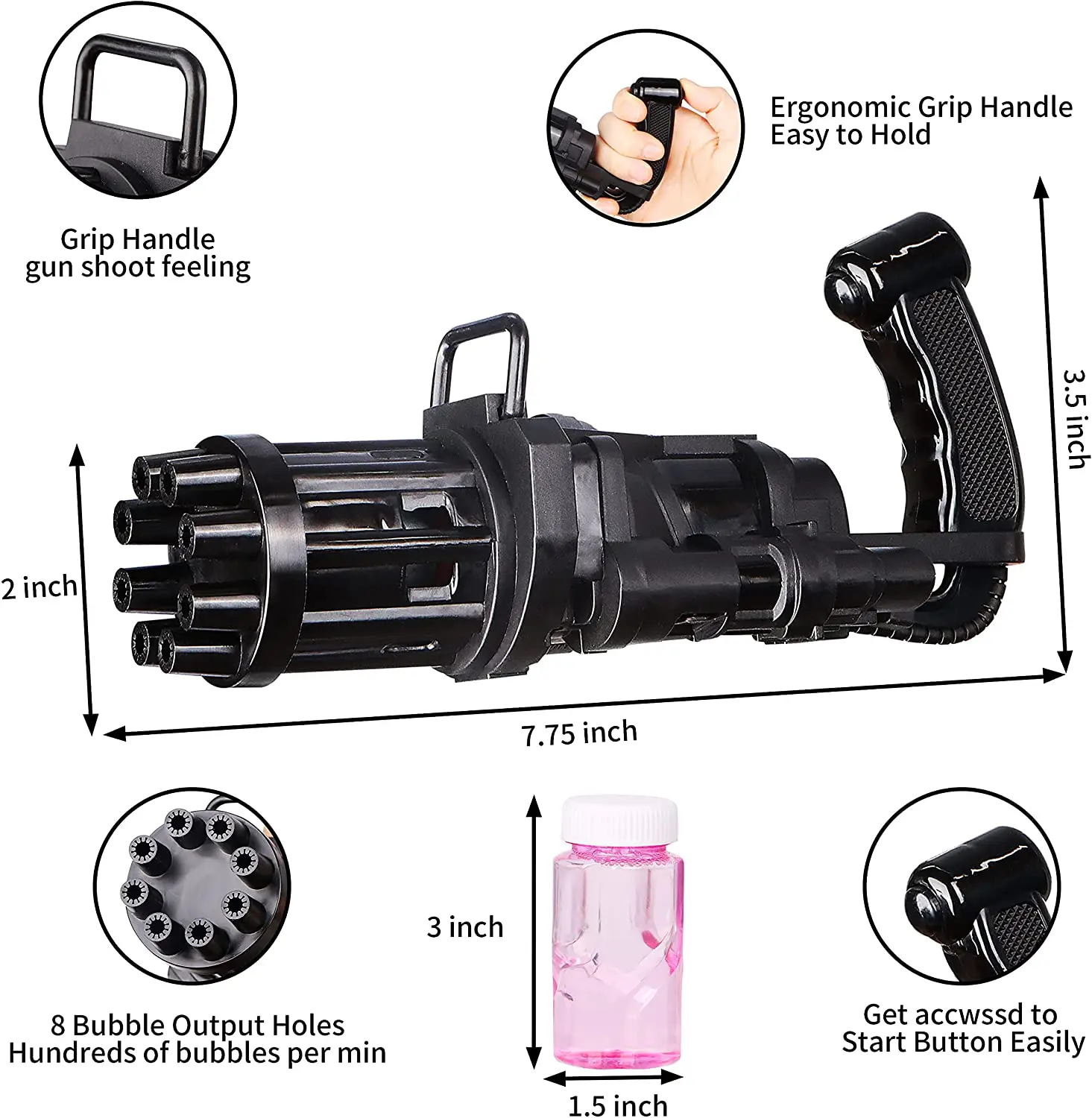 Bubble Gun Size
