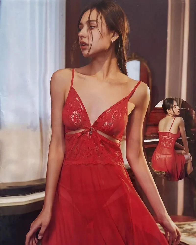 Net Cotton Short Nighty For Women