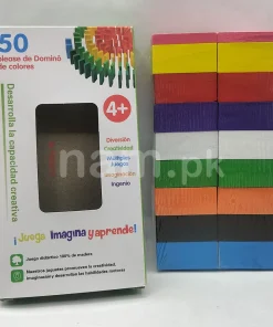 50 Pcs Colorful Wooden Domino Set
