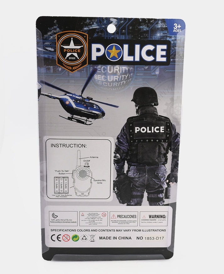 Talkie-Walkie Jouet Police (Non Fonctionnel) - Set De 2 Avec Micro - Accessoire Déguisement Enfant Pour Halloween, Carnaval, Jeu De Rôle