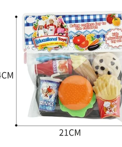 Kids Fast Food Pretend Play Set Size