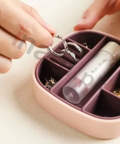 Mini Portable Cosmetic & Jewelry Organizer with Mirror