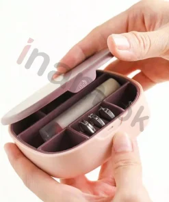 Mini Portable Cosmetic & Jewelry Organizer with Mirror
