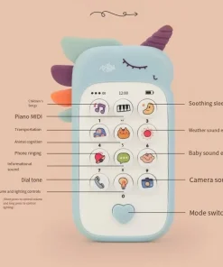 Unicorn Baby Silicone Learning Phone Toy with Music & Lights
